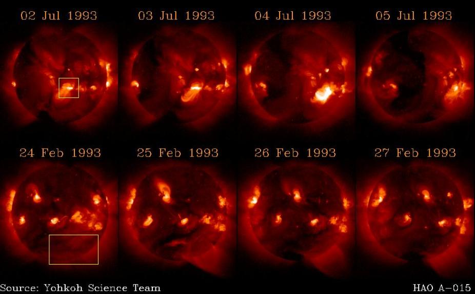 Two examples of solar activity as seen in X-rays