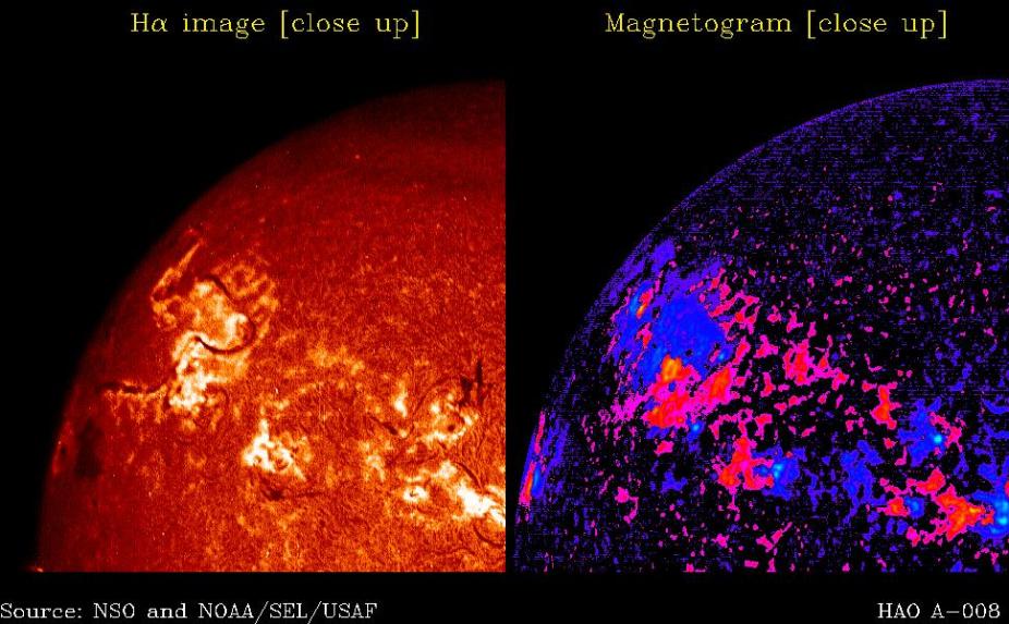 Hα image and Magnetogram [up close]