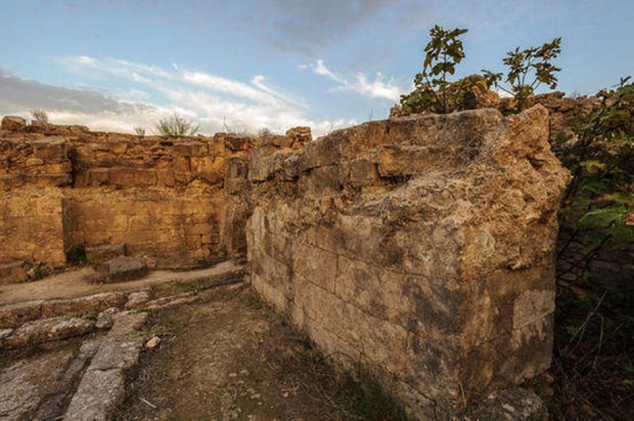 Ancient ruins at Ugarit city, now Syria, where clay tablet was discovered.