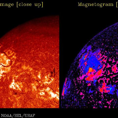 Hα image and Magnetogram [up close]